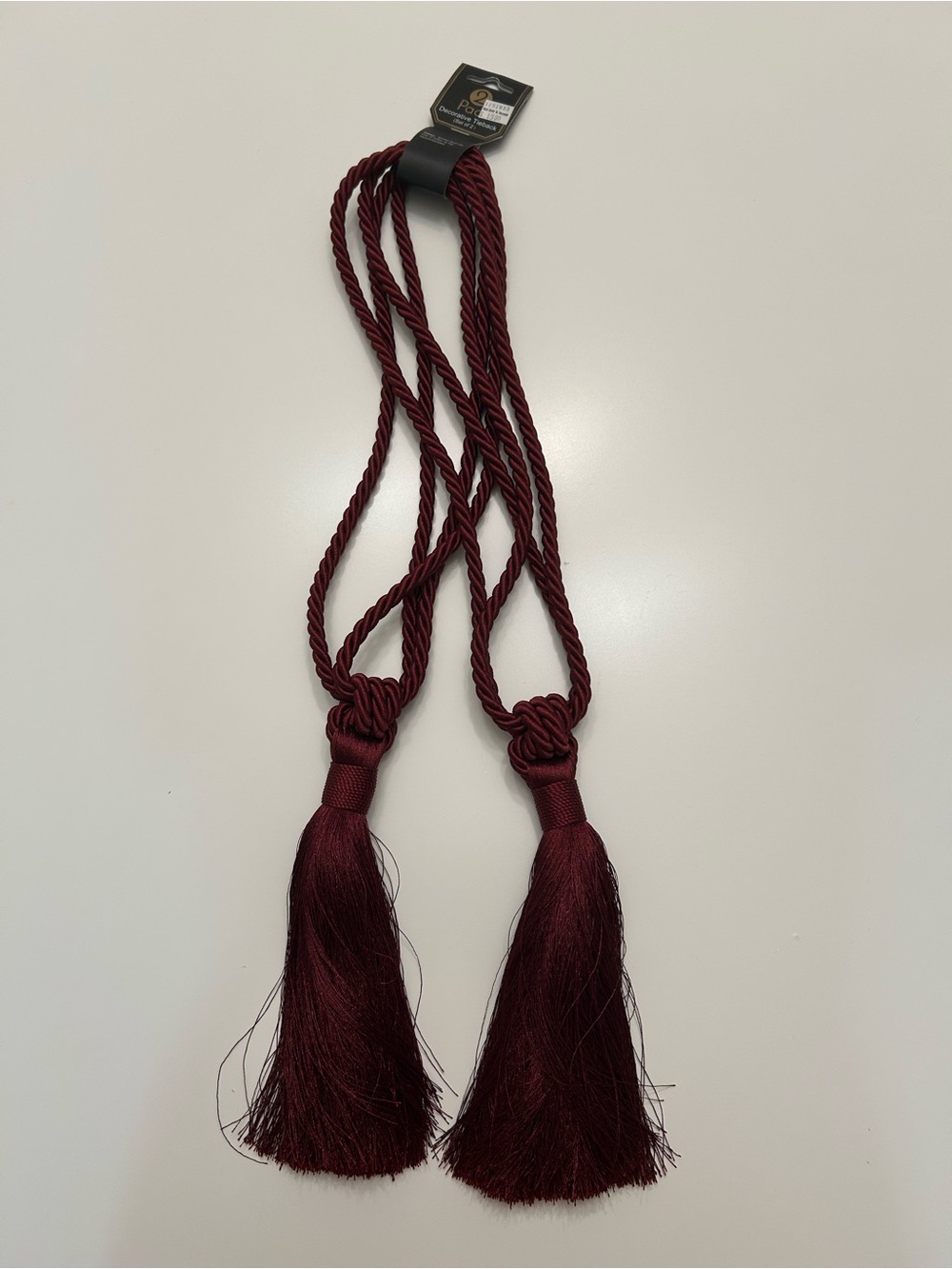 Decorative Burgundy Tieback Tassel Pair - Women Bags Accessory